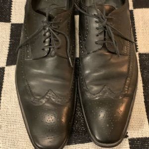 Hugo Boss Men’s Wingtip Dress Shoe Black Leather Size 10.5